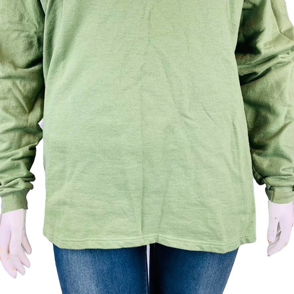 Hanes Cotton Select Womans XL Green Floral Sweater Walk By Faith 2 Cor. 5:7 VTG - Picture 4 of 7